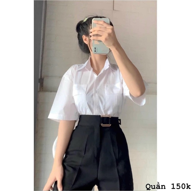Quần tây khoen đôi lưng cao