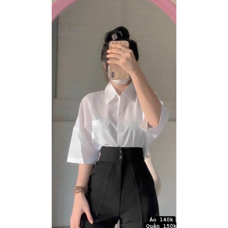 Quần Tây 2 Nút Lưng Siêu Cao