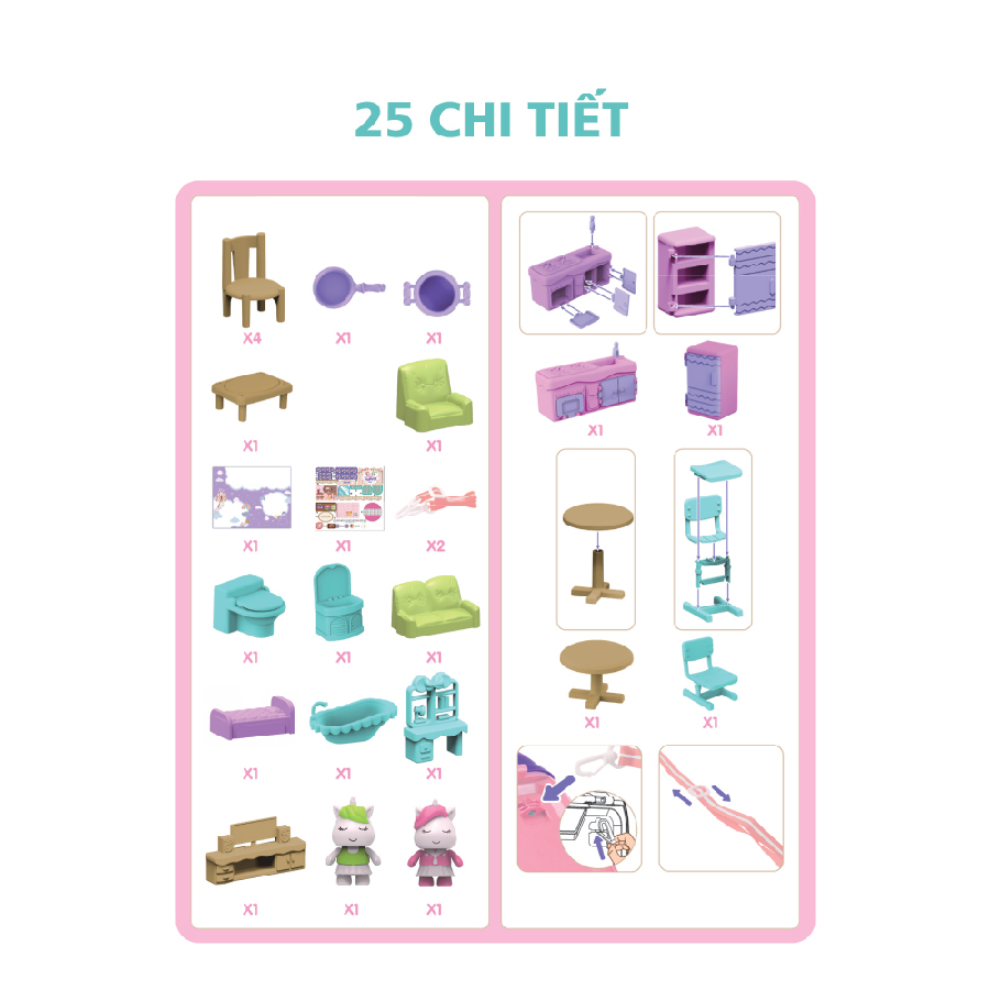 Đồ Chơi Ngôi Nhà Kỳ Lân Hồng SWEET HEART SH4271