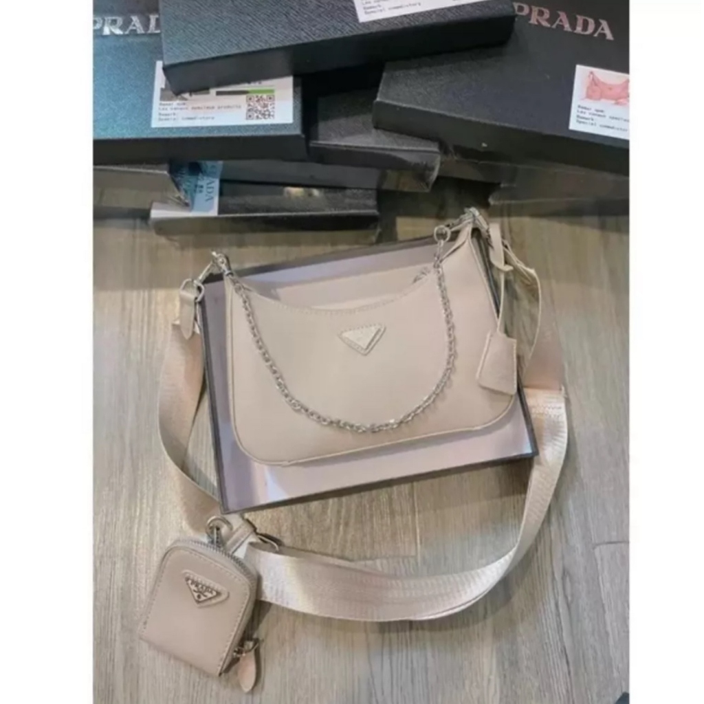 Sét pờ ra đa kèm ví chất da sẫn size 24 dây da dù siêu sang