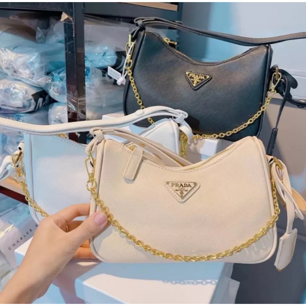 Sét pờ ra đa kèm ví chất da sẫn size 24 dây da dù siêu sang