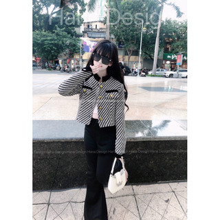Áo khoác dạ kẻ bé gái