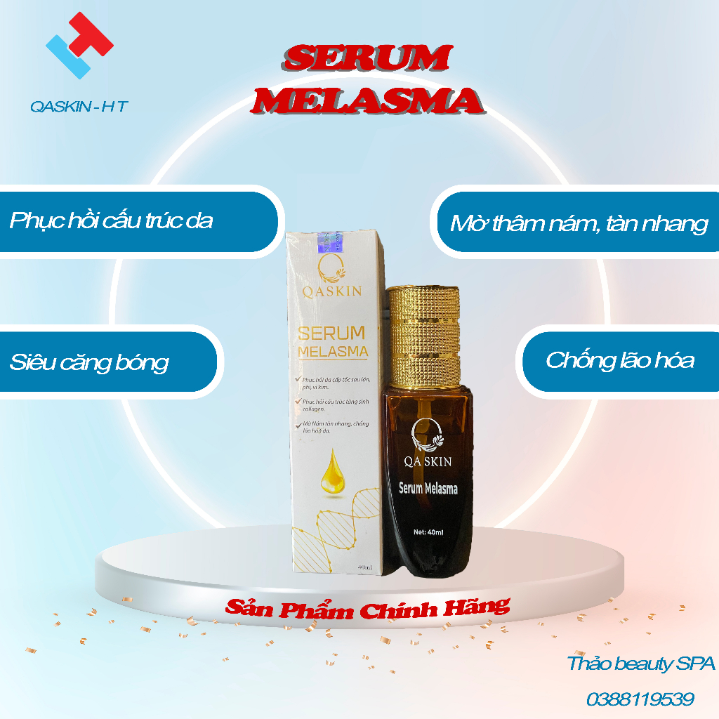 Serum melasma căng bóng , phục hồi cấu trúc da sau lăn kim phi kim QASKIN