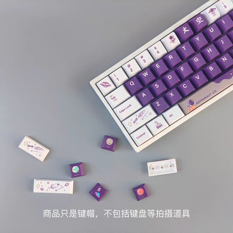 Keycap Astronaut V2 EARTH Profile chất liệu PBT dyesub dùng trên nhiều layout bàn phím cơ - Polabe Store