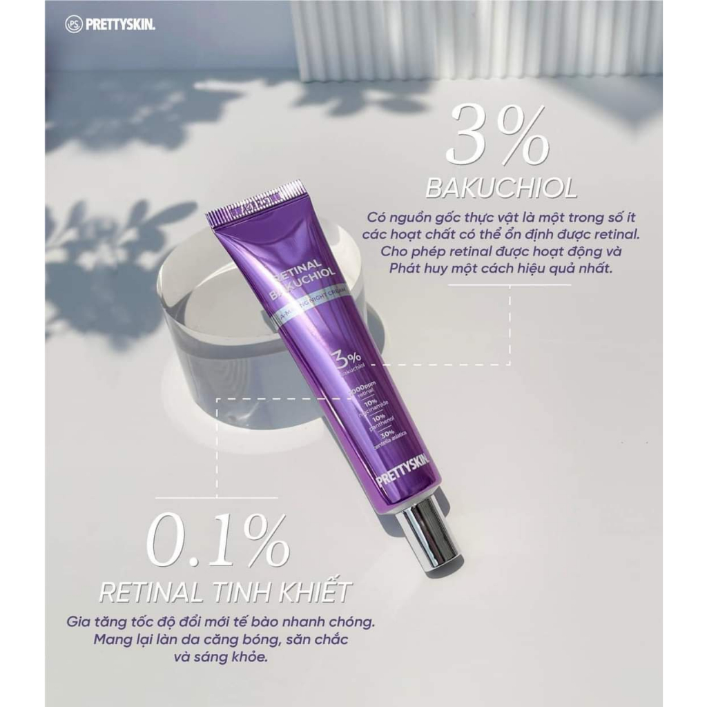Kem dưỡng Prettyskin Retinal Bakuchiol A-Mazing Night Cream