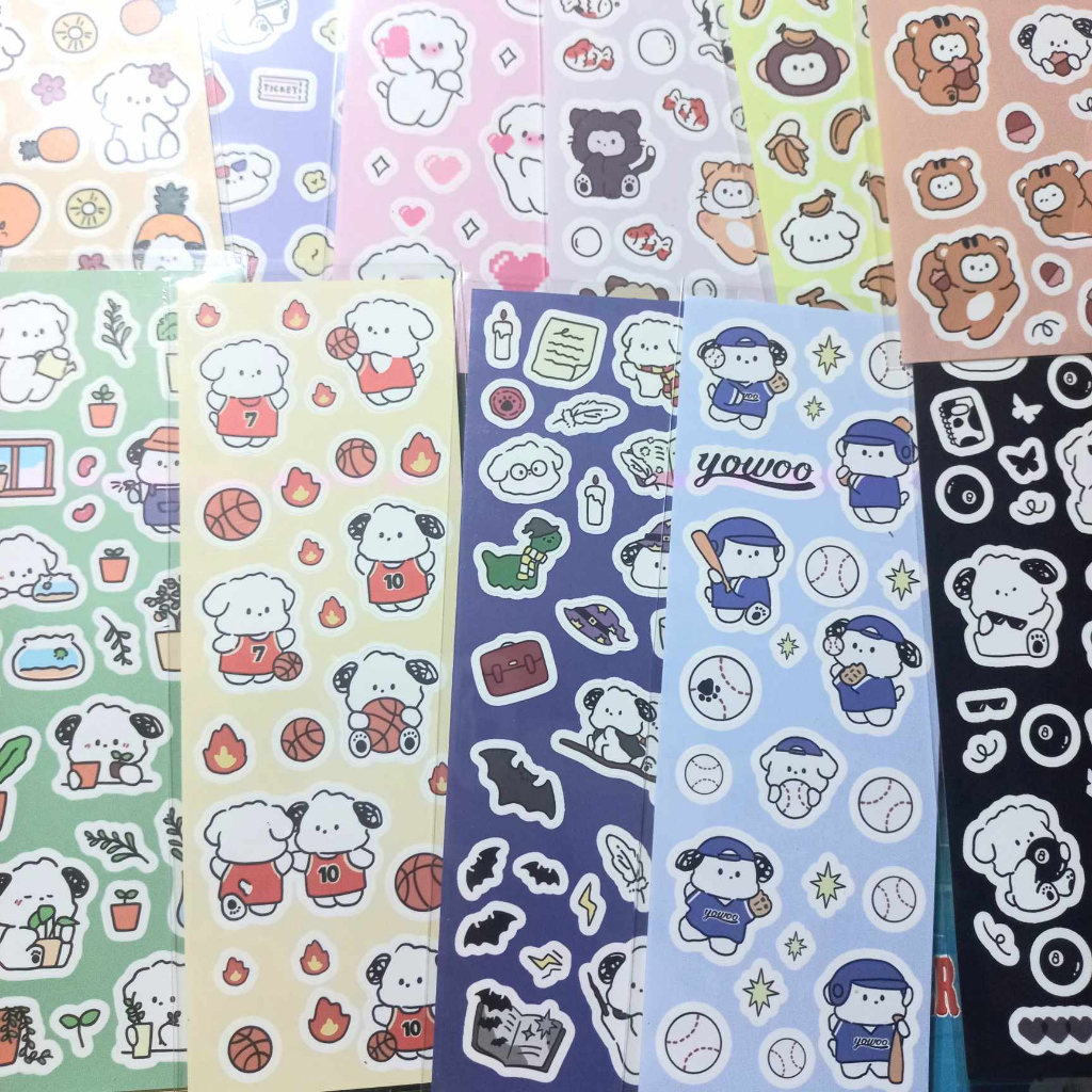 Hình dán sticker cún trơn - hình dán chó con dễ thương phong cách hàn quốc