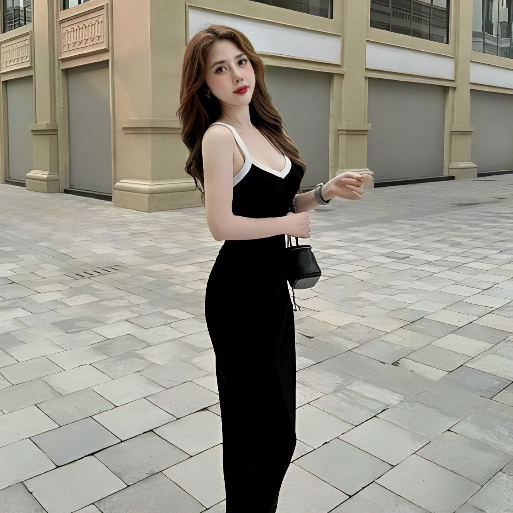 Đầm Body 2 Dây Dáng Dài Chất Lụa Mát, Đầm Nữ Dự Tiệc Đi Chơi Cuốn Hút Thời Trang Siêu Cute Cao Cấp LOTENA D035