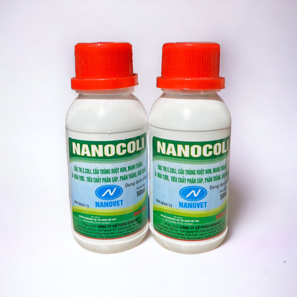1 chai Nanocoli 50ml dứt điểm Ecoli, cầu trùng, thương hàn gà đá, chim cảnh