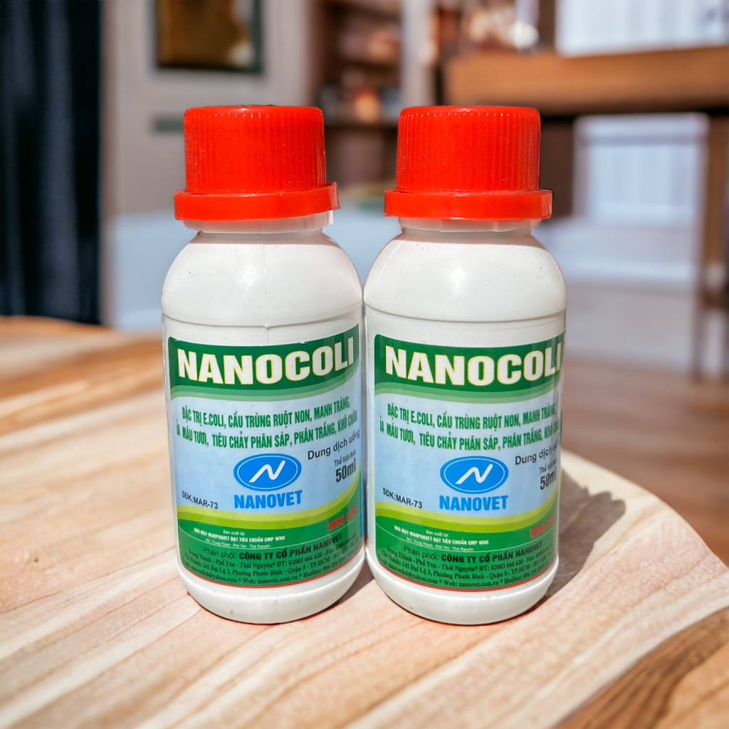 1 chai Nanocoli 50ml dứt điểm Ecoli, cầu trùng, thương hàn gà đá, chim cảnh