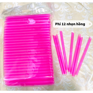 Ống hút phi 6-8-12 màu hồng - 500g/bịch