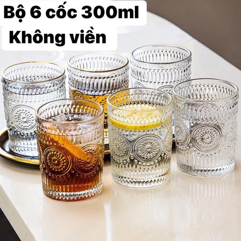 Combo 6 bộ  cốc hoa mặt trời 300ml.
