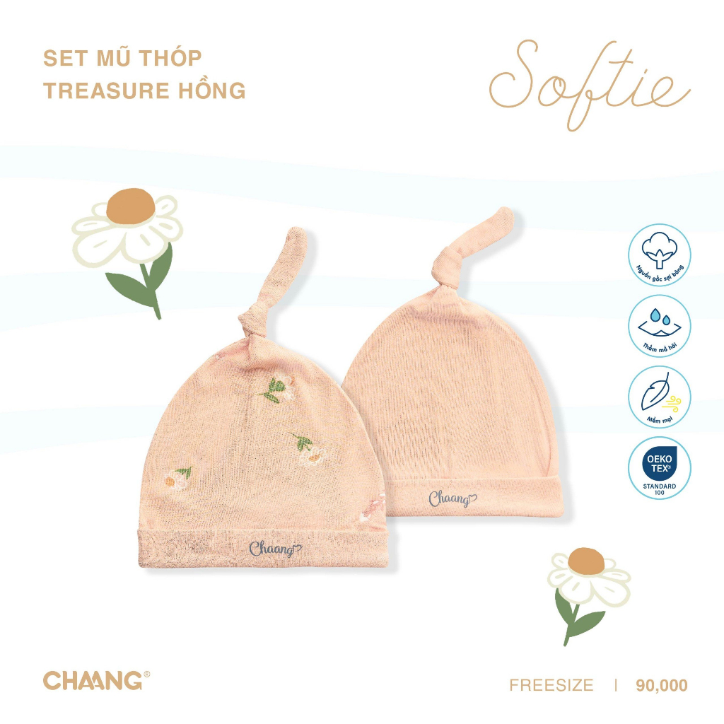 Set Mũ Thóp Treasure Cho Bé Sơ Sinh CHAANG AW23D10