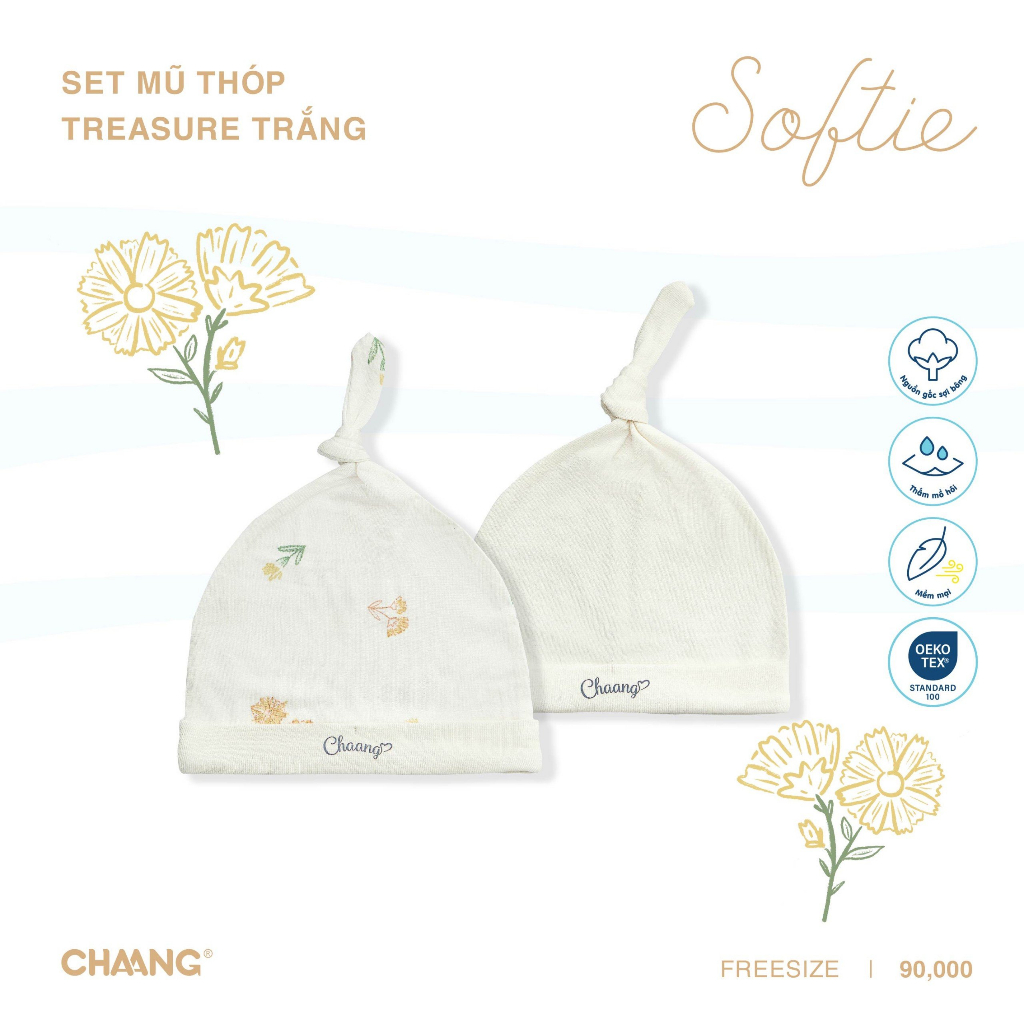 Set Mũ Thóp Treasure Cho Bé Sơ Sinh CHAANG AW23D10