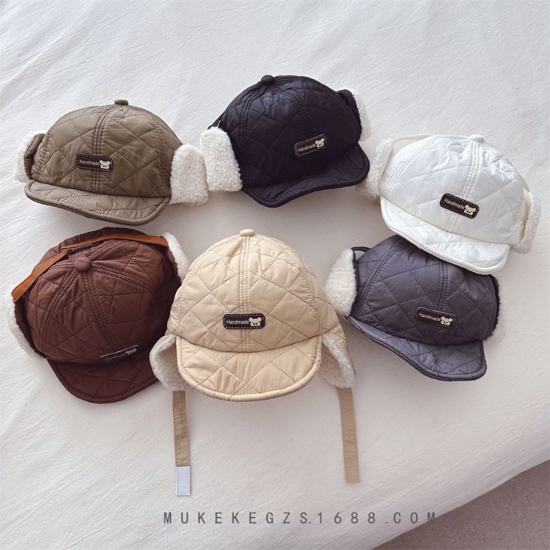 Mũ vải lót bông che tai ấm áp cho bé từ 1-3 tuổi