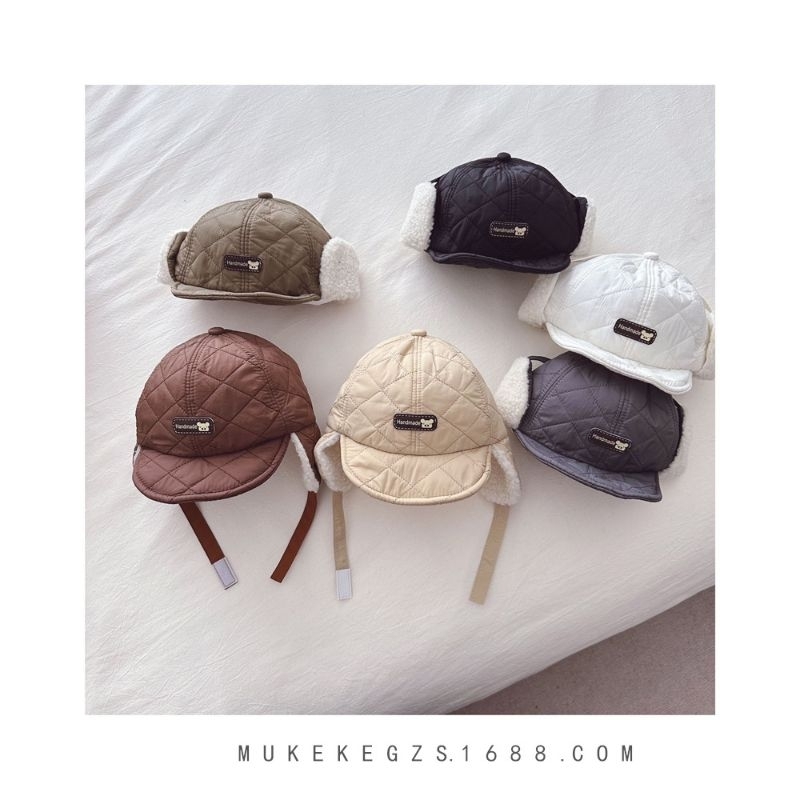 Mũ vải lót bông che tai ấm áp cho bé từ 1-3 tuổi