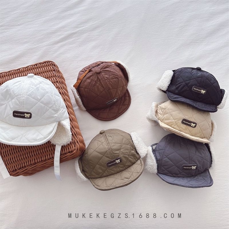 Mũ vải lót bông che tai ấm áp cho bé từ 1-3 tuổi