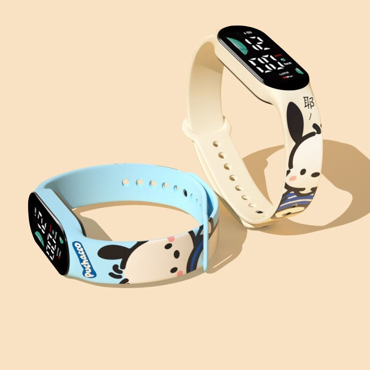 Đồng Hồ Đeo Tay Điện Tử Mặt Led Dây Sport Chống Nước Cho Bé Full Box