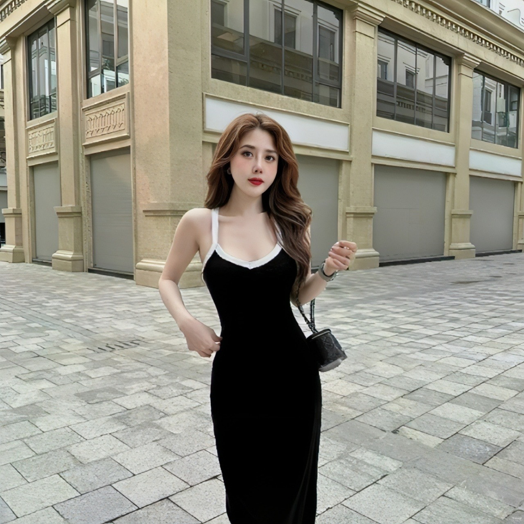 Đầm Body 2 Dây Dáng Dài Chất Lụa Mát, Đầm Nữ Dự Tiệc Đi Chơi Cuốn Hút Thời Trang Siêu Cute Cao Cấp LOTENA D035