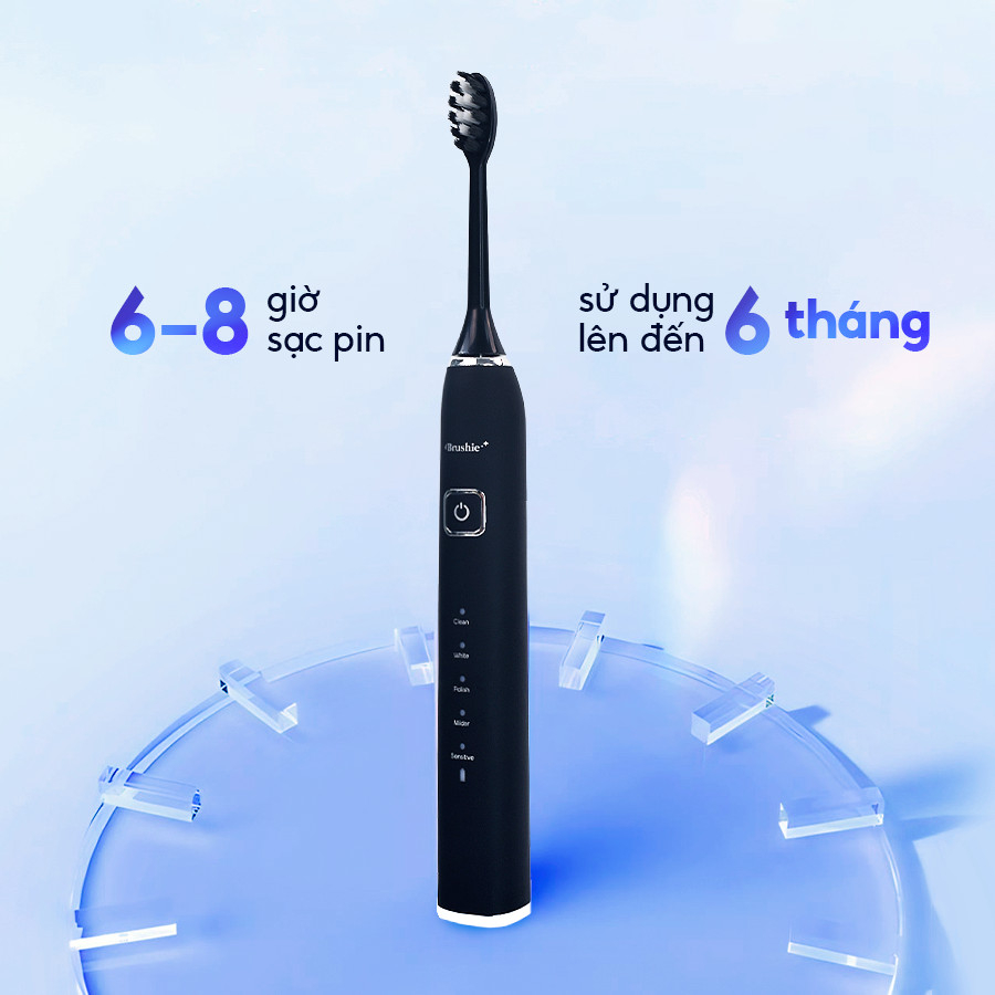 Bàn chải đánh răng điện Brushie 5 chế độ, công nghệ sóng âm sonic, chải sạch mảng bám (Bản Limited)