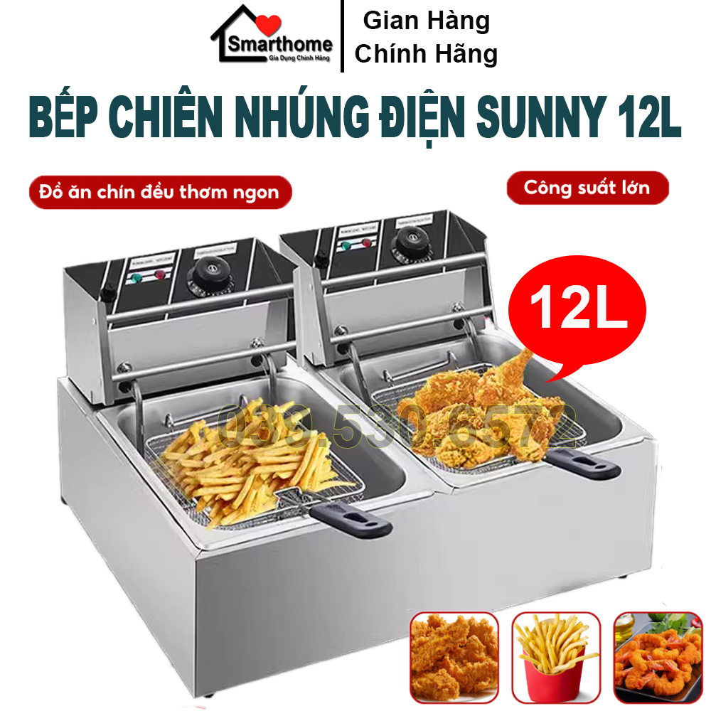 Bếp Chiên Nhúng KAW - Sunny SN02, Dung Tích 12L - Bảo Hành Chính Hãng