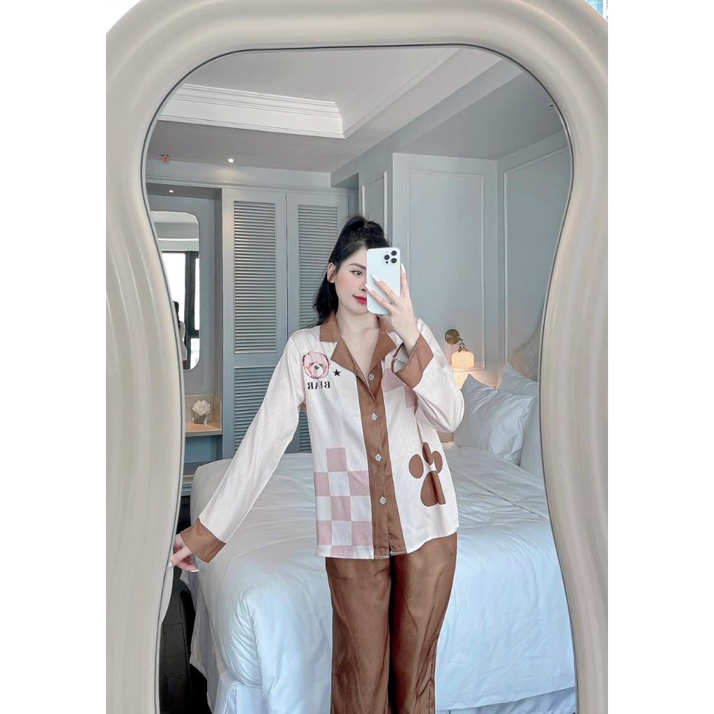 PYJAMA NỮ XƯỚC Gấu nâu - đồ bộ mặc nhà