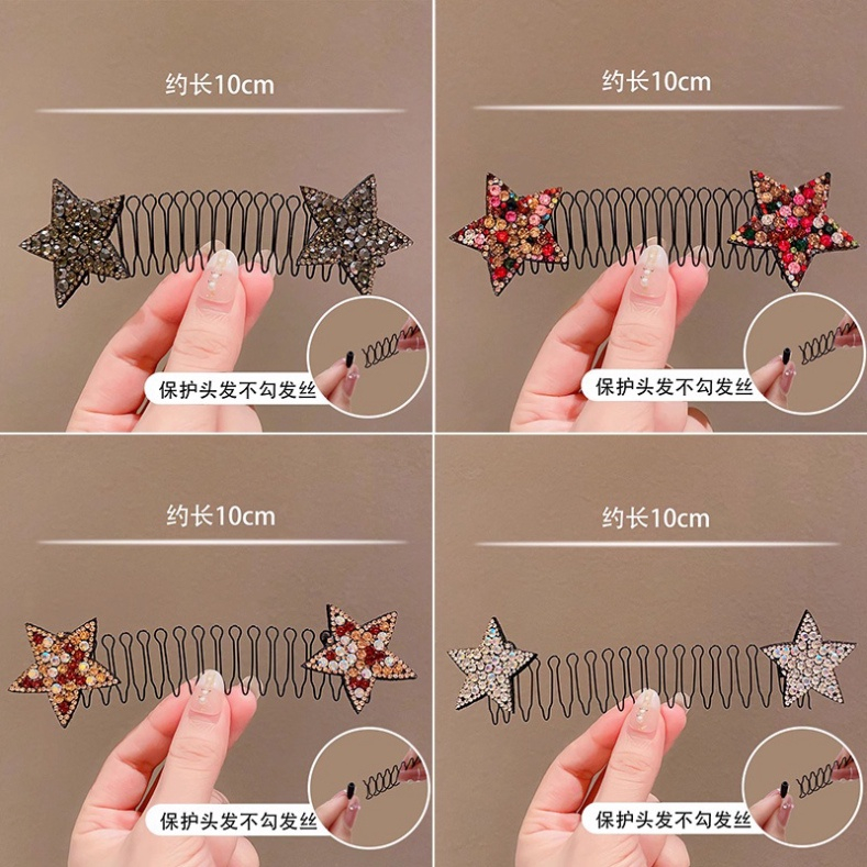 Lược Cài Tóc Hình Ngôi Sao Đính Đá Thời Trang Phù Hợp Với Trẻ Em Và Người Lớn Xược Cài Tóc
