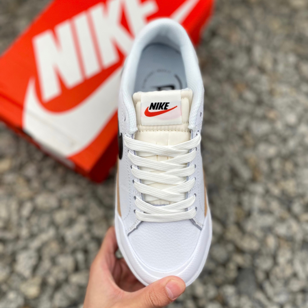Giày Thể Thao Sneaker Độn Đế Cao NK Court Legacy Lift Low White Black Brown DM7590-100 Hàng SC