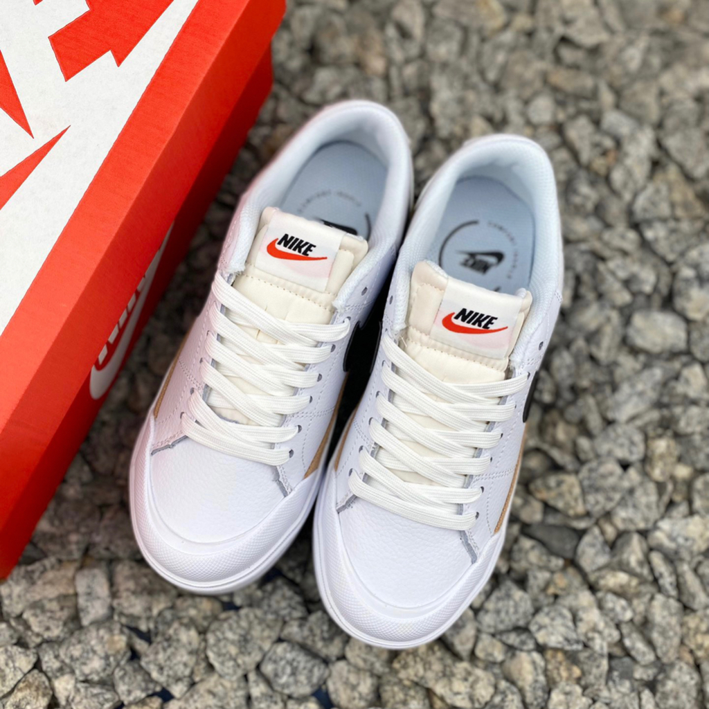 Giày Thể Thao Sneaker Độn Đế Cao NK Court Legacy Lift Low White Black Brown DM7590-100 Hàng SC