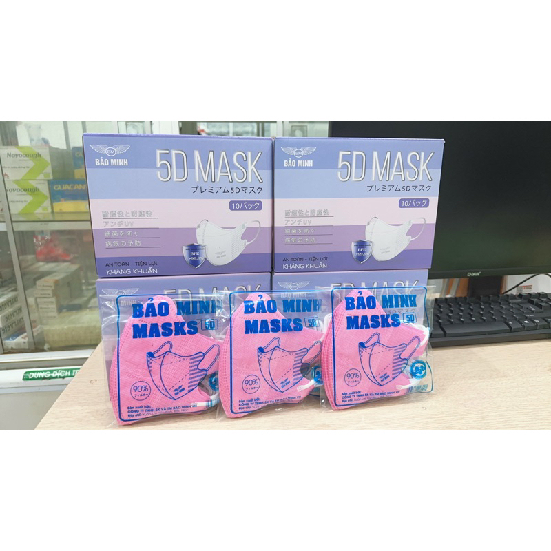 Sale đặc biệt 200 chiếc  Khẩu trang 5D Bảo Minh