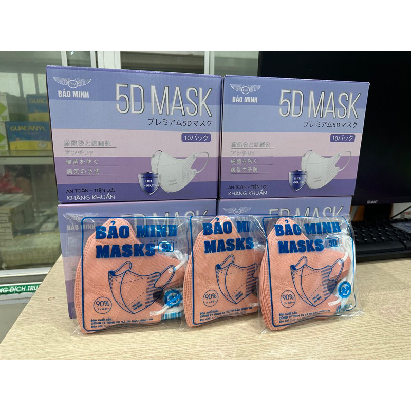 Sale đặc biệt 200 chiếc  Khẩu trang 5D Bảo Minh