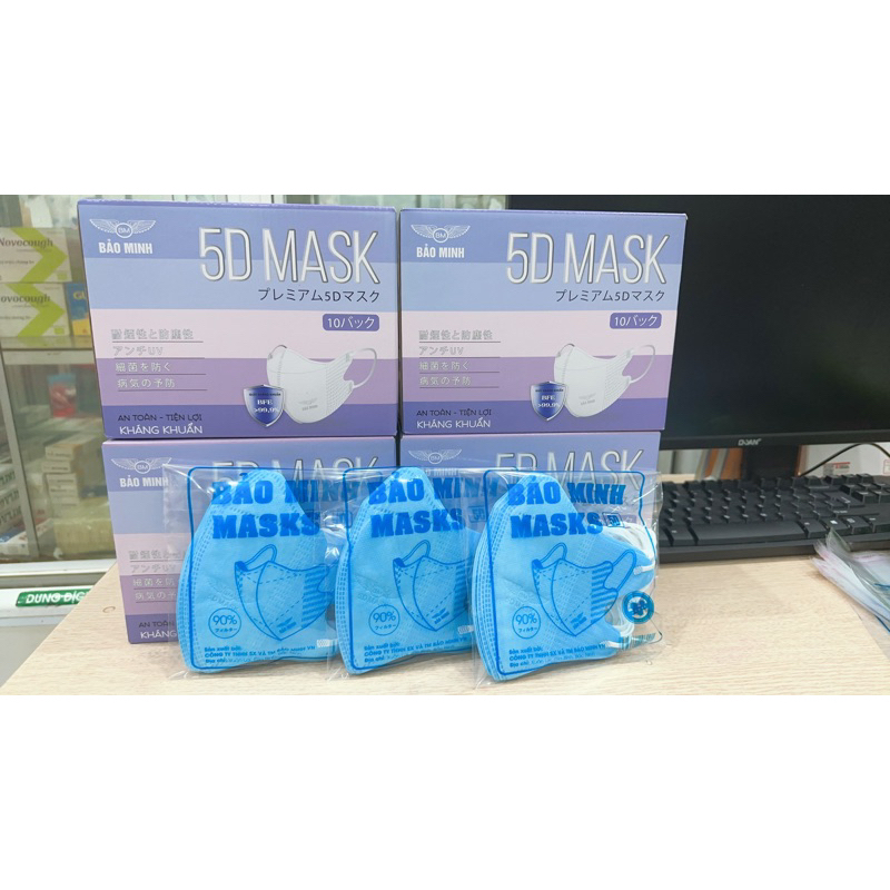 Sale đặc biệt 200 chiếc  Khẩu trang 5D Bảo Minh