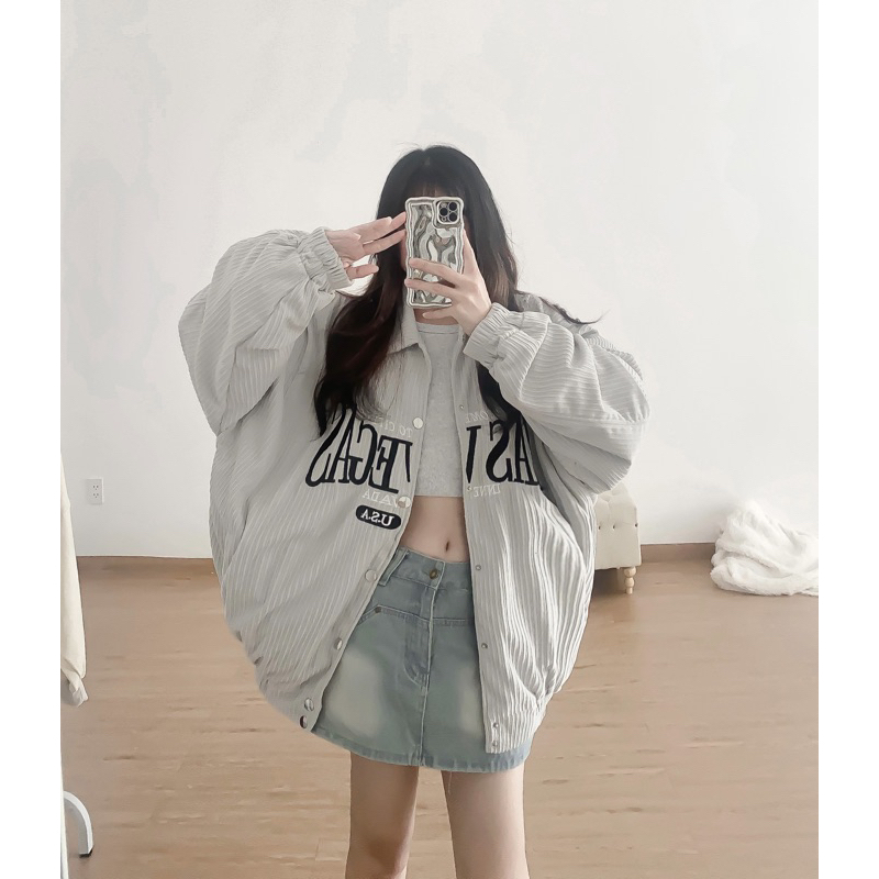 Áo khoác bomber cổ bẻ Lasvegas