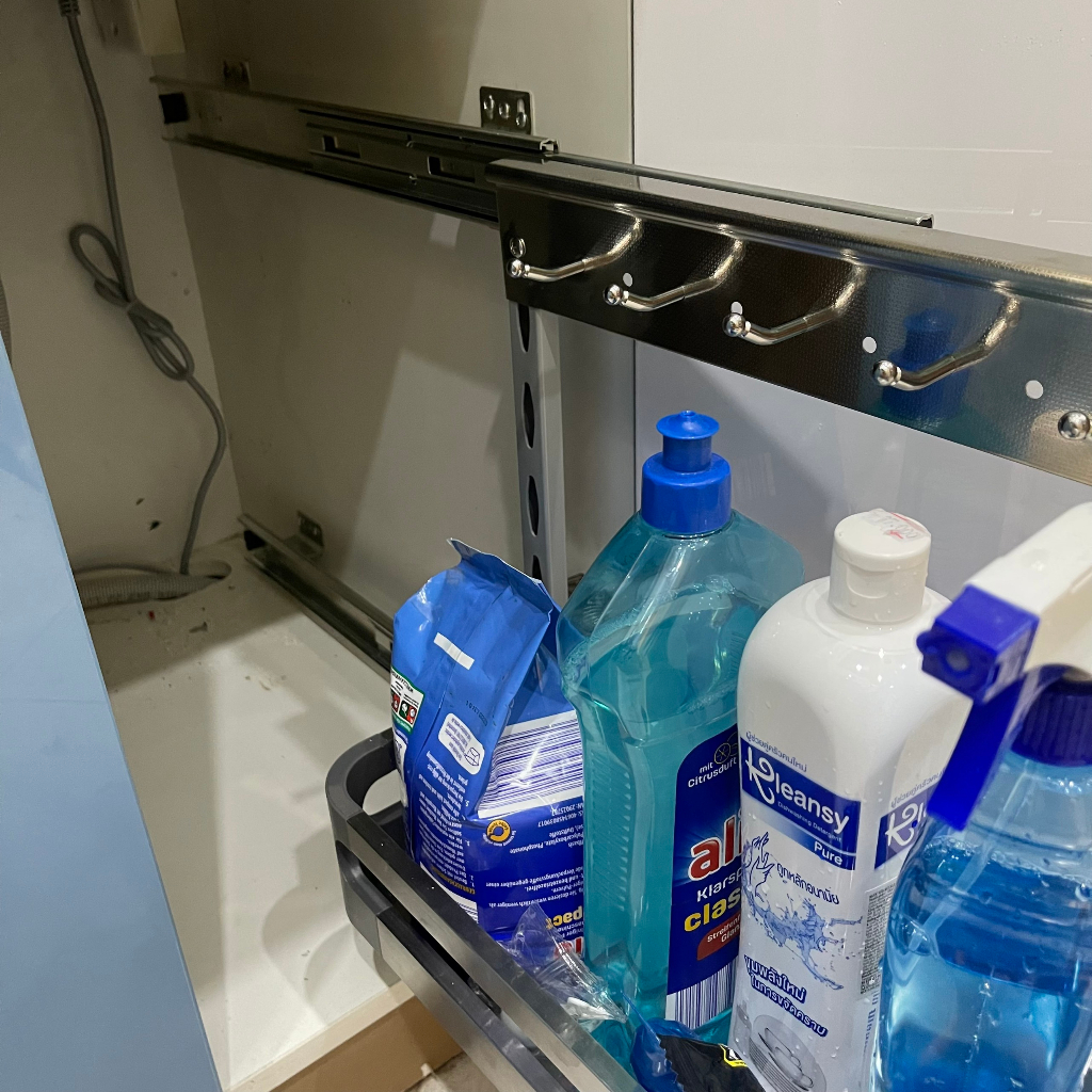 Kệ Để Chất Tẩy Rửa Tủ Bếp GROP- INOX 304 Bảo Hành Vĩnh Viễn - Có Thợ Lắp Đặt