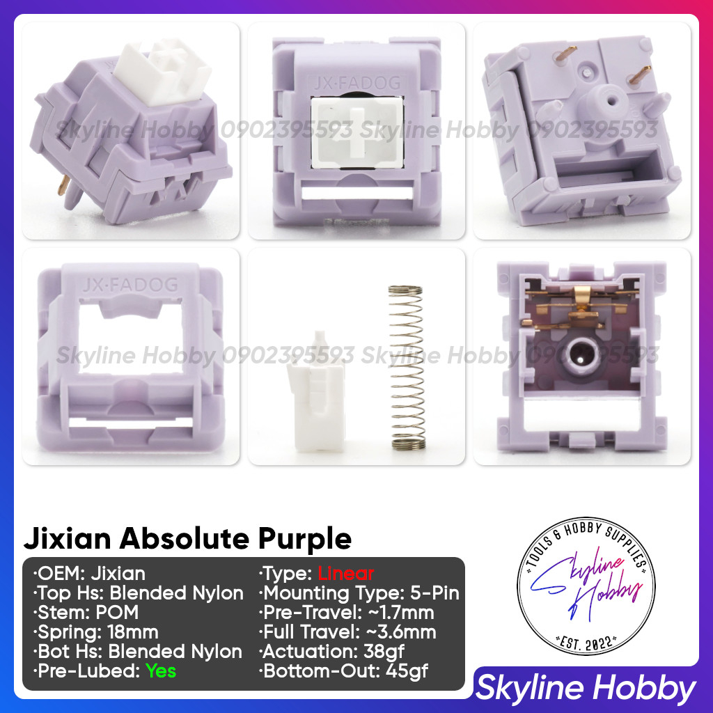 Switch bàn phím cơ Jixian - Absolute Purple Switch