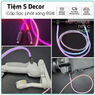 Cáp Sạc Siêu nhanh RGB Type C - Type C, Cáp sạc Samsung, Android