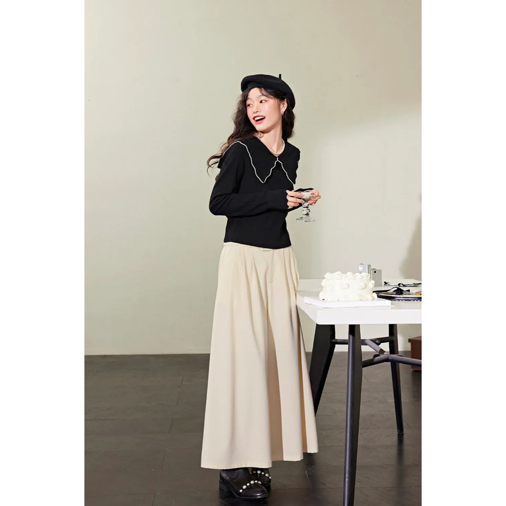 Áo len tăm phối viền trắng hàng xuất Kuose