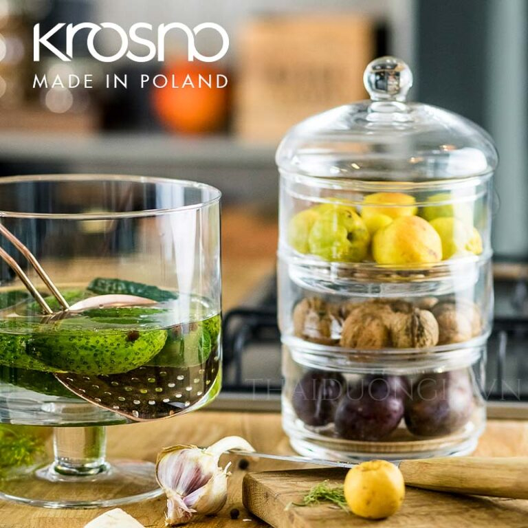 Khay, hộp pha lê 3 tầng cao 30cm đựng mứt, ô mai, bánh kẹo Ba Lan Krosno-795089