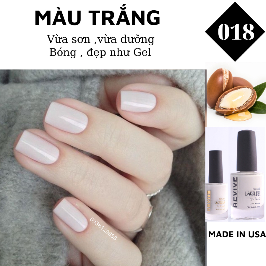 Sơn móng tay Organics Naturals Revive Chính Hãng Mỹ USA - Màu Trắng Ngà mã 018