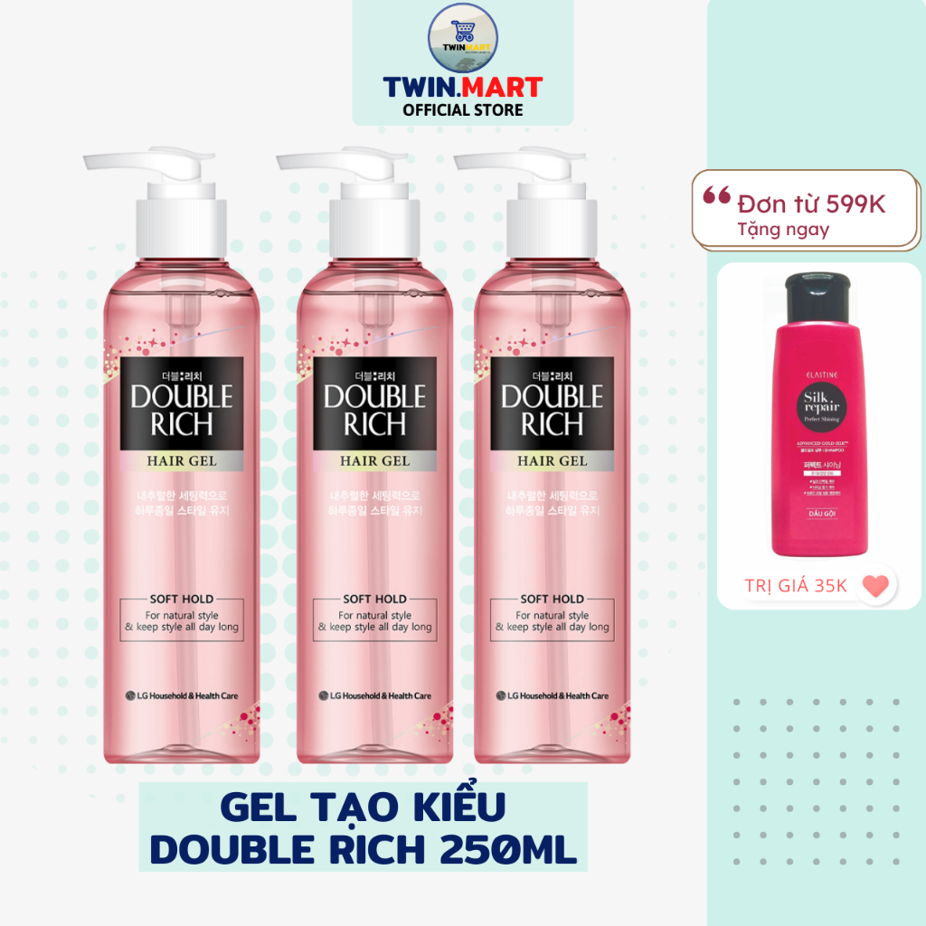 Gel Tạo Kiểu Double Rich Soft Giữ Nếp Tự Nhiên 250ml