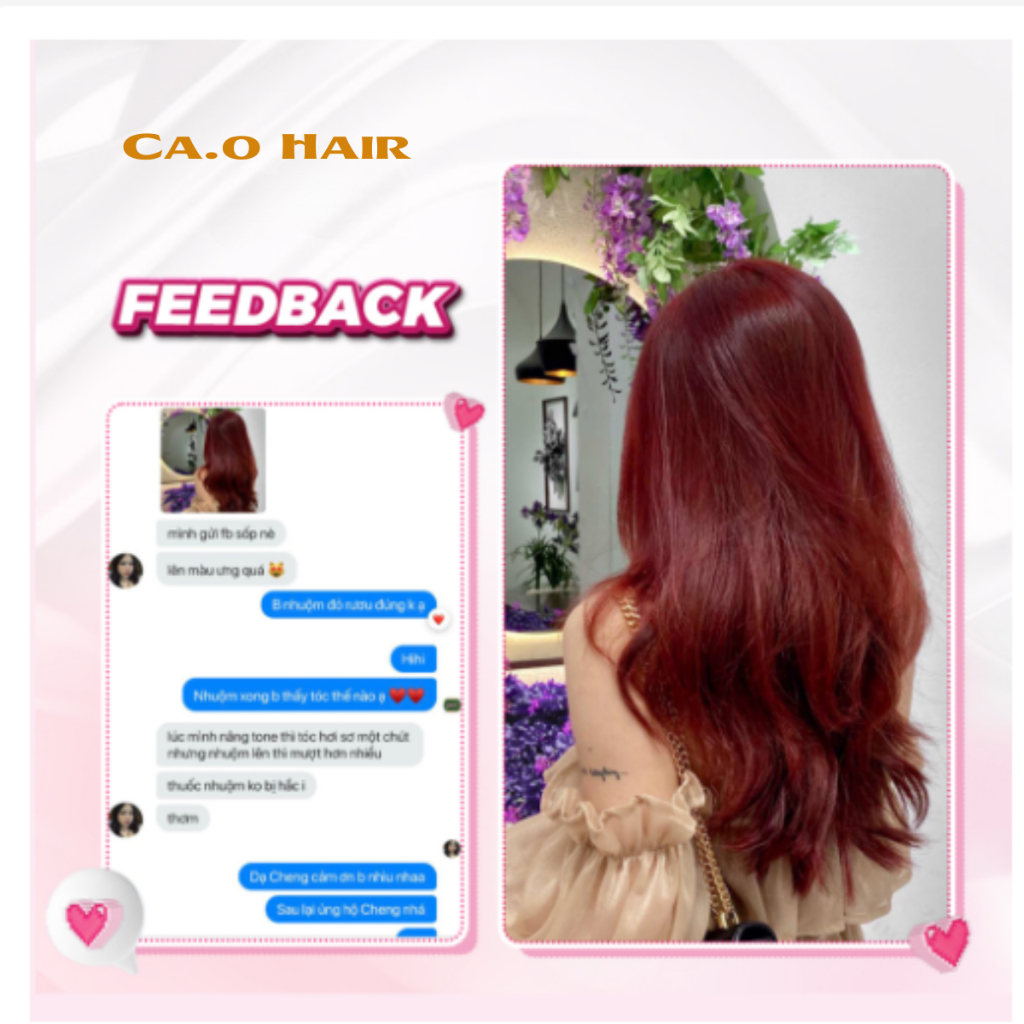 Thuốc Nhuộm Tóc Màu ĐỎ RƯỢU VANG Không Tẩy | Ca.ohairshopr, Ca.ohairshops
