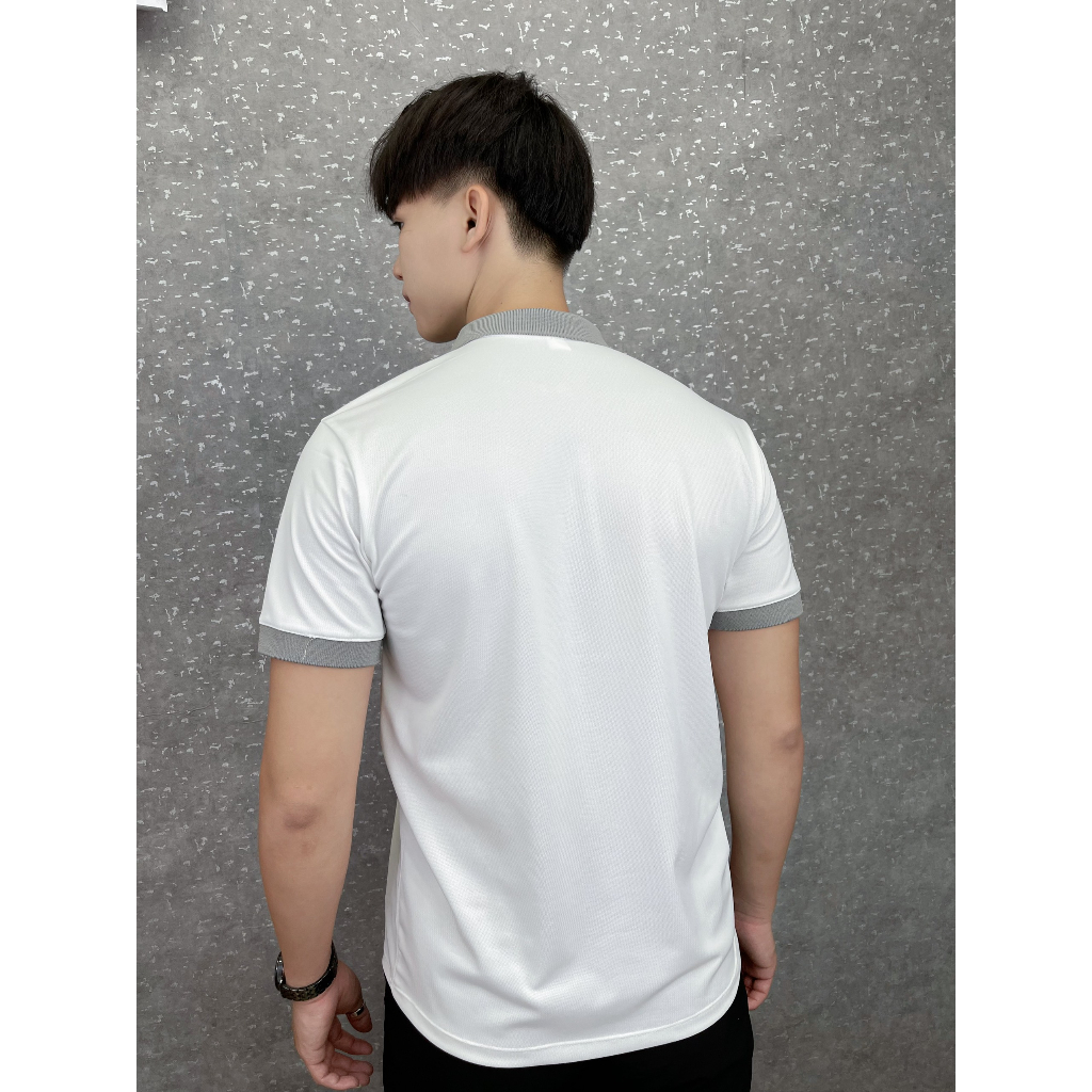 Áo Phông Polo Nam Phối Vai Có Cổ Tay Ngắn Vải Cotton Cao Cấp