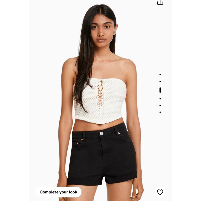 Quần short jeans Bershka Authentic