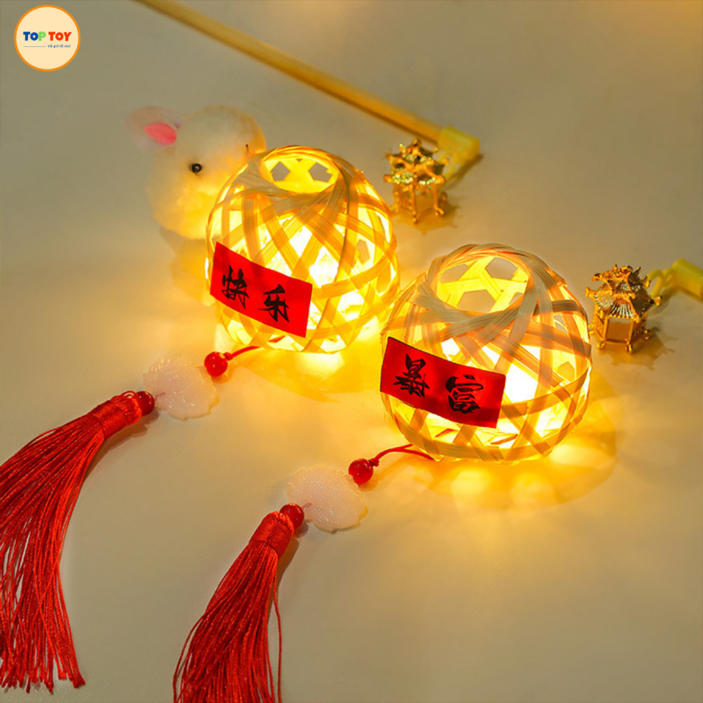 Đèn Lồng Noel Giỏ Tre mini Có Đèn Led Phát Sáng - Quà Giáng Sinh Siêu Dễ Thương Cho Bé Vui Chơi