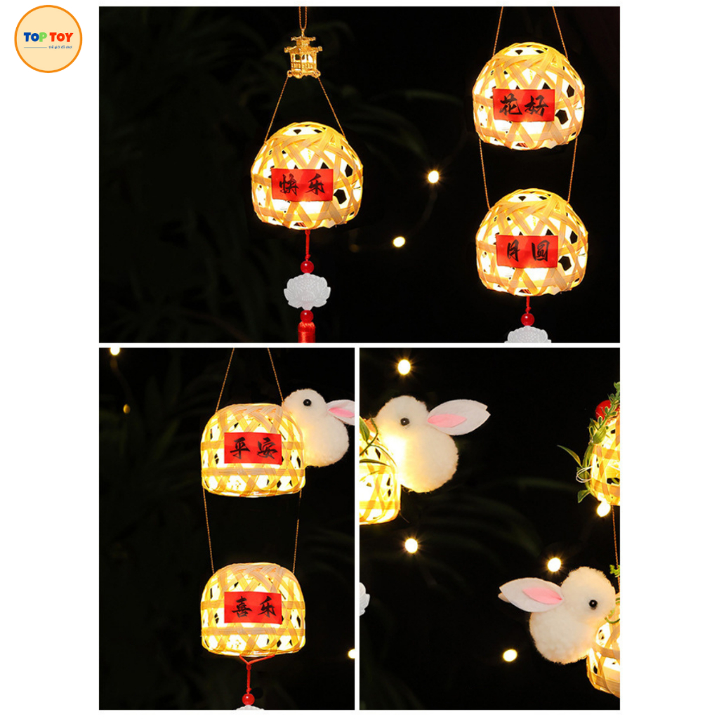 Đèn Lồng Noel Giỏ Tre mini Có Đèn Led Phát Sáng - Quà Giáng Sinh Siêu Dễ Thương Cho Bé Vui Chơi
