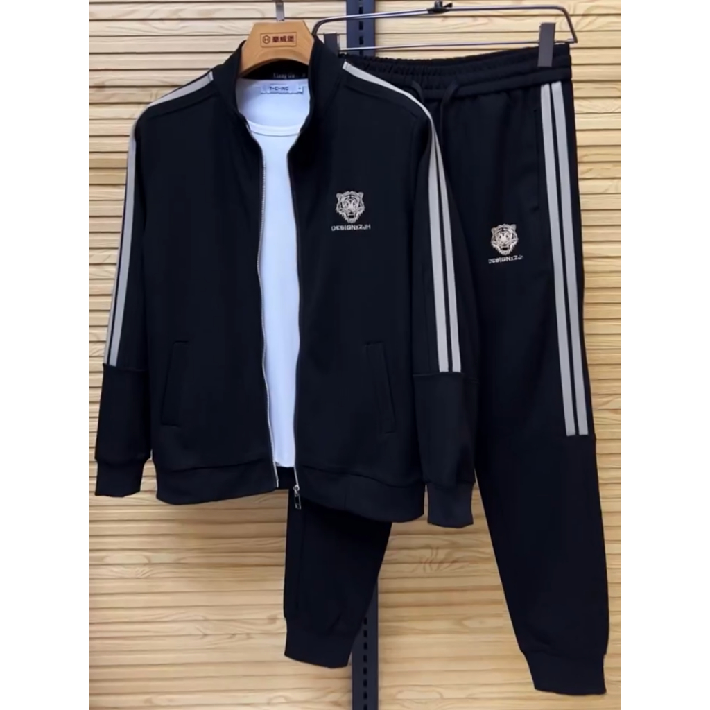 Quần áo thu đông nam,Bộ nỉ nam,Bộ thể thao nam thu đông bộ logo thêu hổ