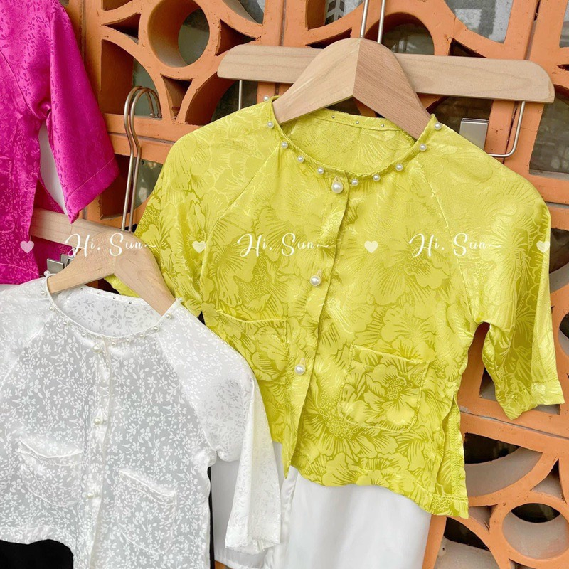 Bộ bà ba gấm lụa satin bé gái