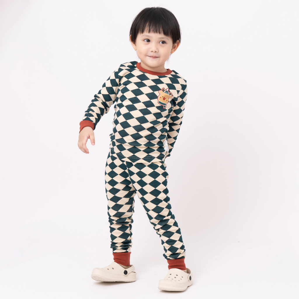 Đồ bộ quần áo dài tay cotton mùa thu đông cho bé trai và bé gái Unifriend Hàn Quốc U2023-13. Size 3, 4, 5, 6, 7, 8 tuổi