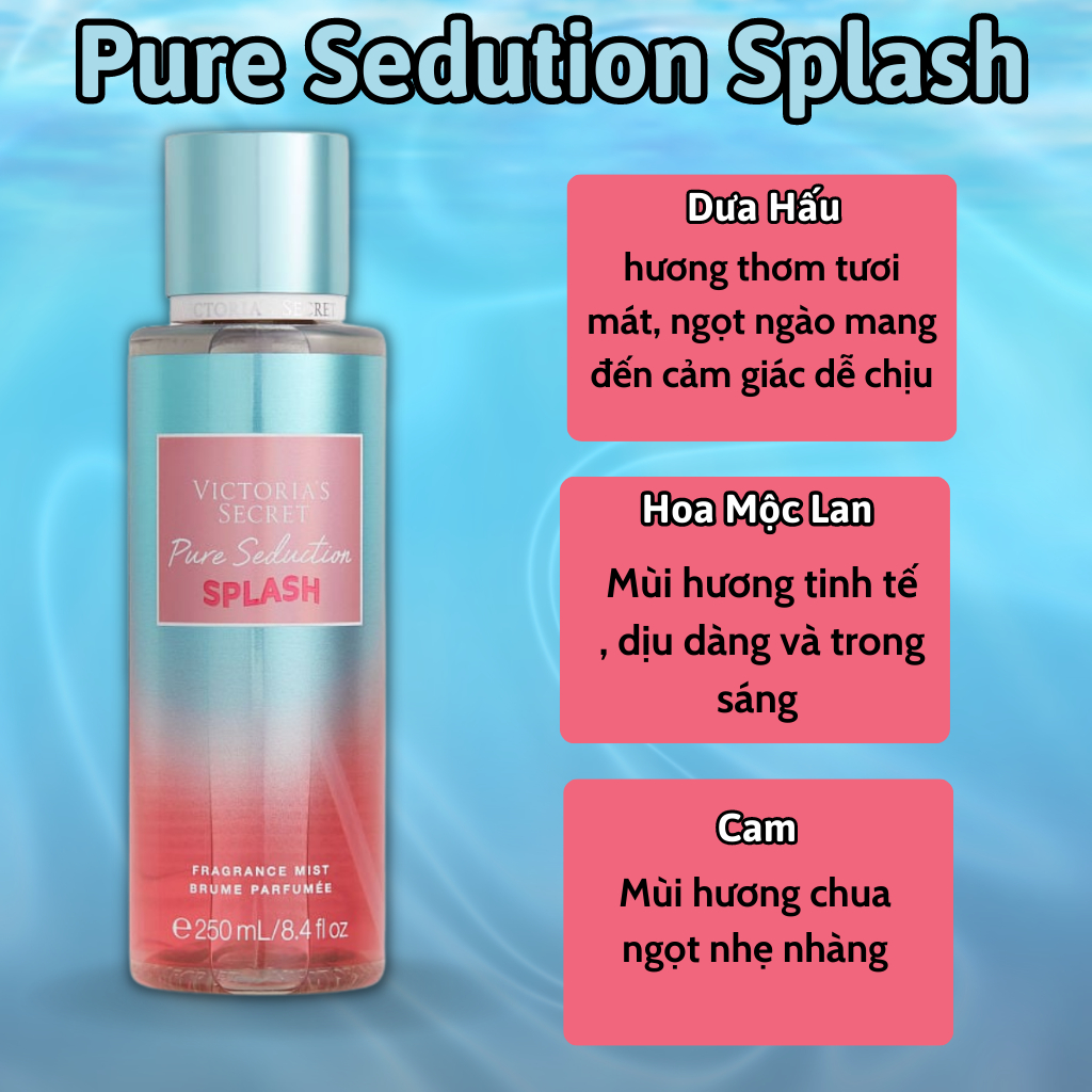 Body Mist Victoria Secret Chính Hãng Splash, Xịt Thơm Body Toàn Thân Victoria Secret Hương Nước Hoa