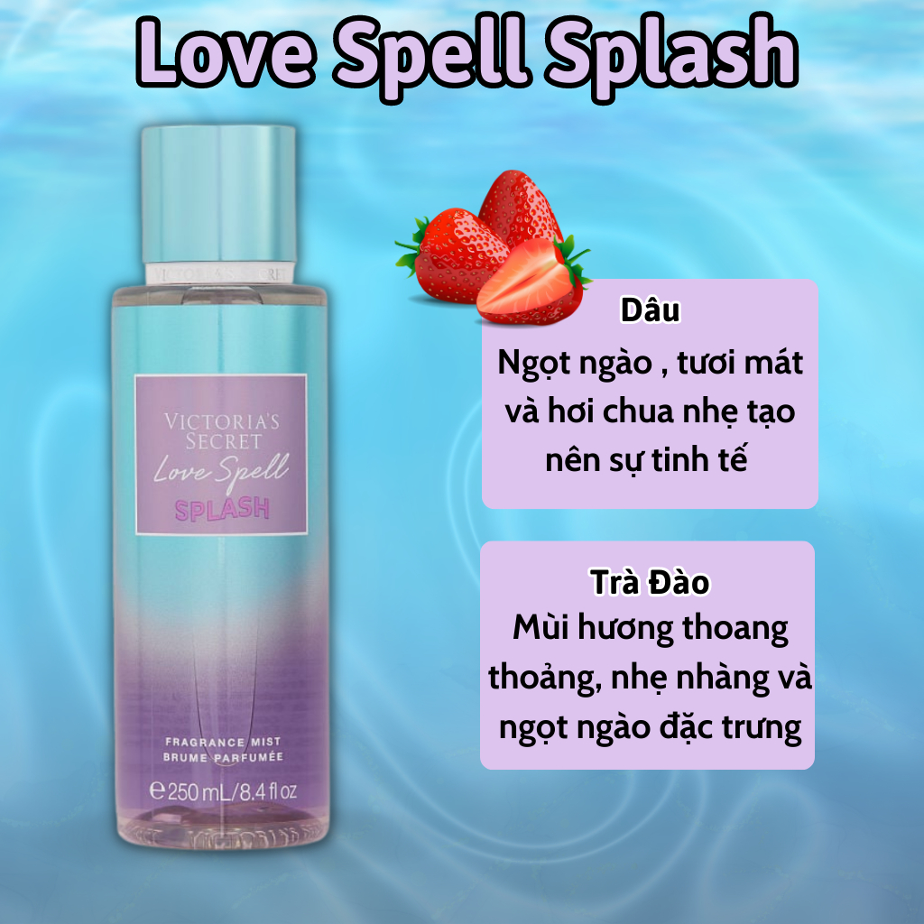 Body Mist Victoria Secret Chính Hãng Splash, Xịt Thơm Body Toàn Thân Victoria Secret Hương Nước Hoa