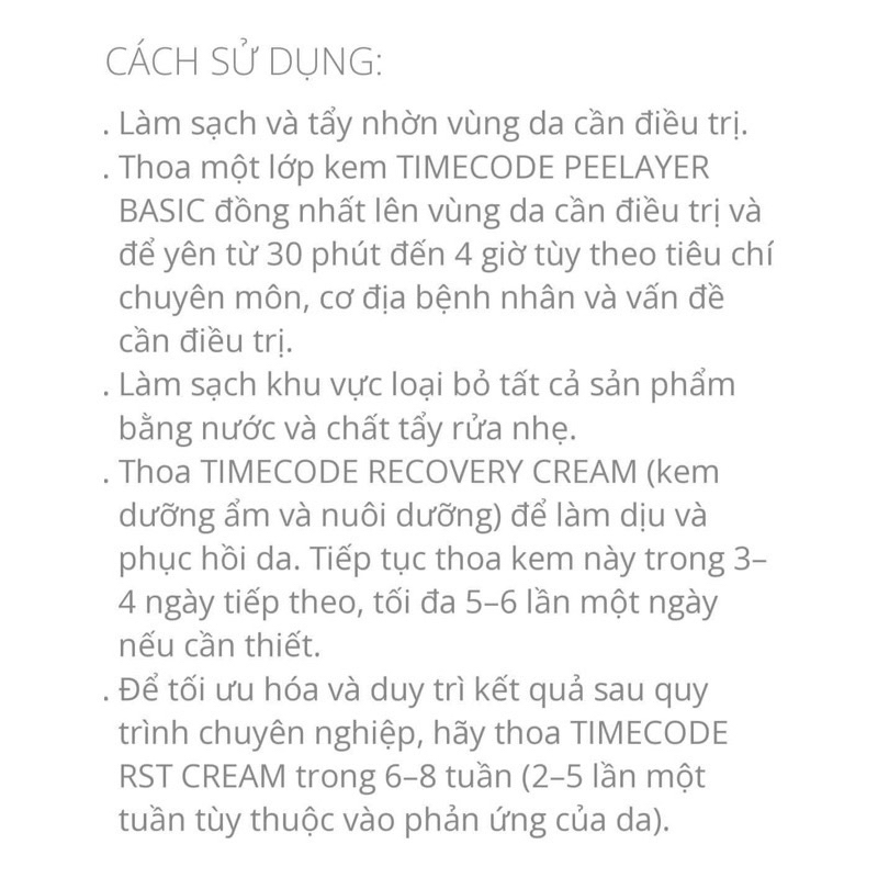 Peel TIMECODE  Kem peel TIMECODE Tây Ban Nha tái tạo làm sáng da chống lão hoá